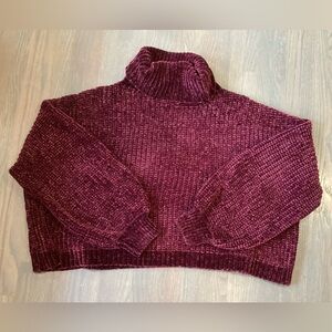 Zenana Burgundy Oversized Chenille Sweater